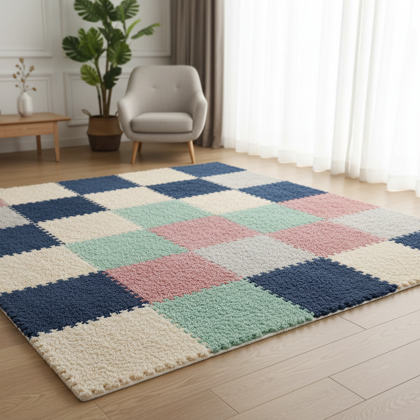 Luxury Puzzle Carpet - Checkerboard Style
